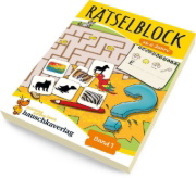 Buchcover und Innenansicht für das Buch: Rätselblock ab 6 Jahre, Band 1, A5-Block