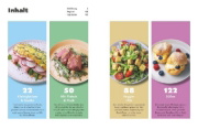 Buchcover und Innenansicht für das Buch: Lieblingsrezepte aus deinem Airfryer - High Protein
