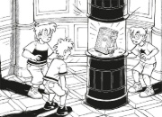Buchcover und Innenansicht für das Buch: Die drei ??? Kids, Das teuerste Buch aller Zeiten