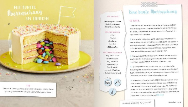 Buchcover und Innenansicht für das Buch: Spring in eine Pfütze! Fluffig, knusprig, bunt