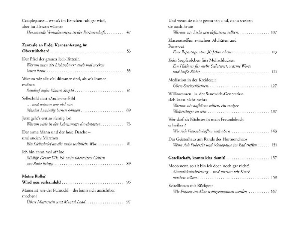 Buchcover und Innenansicht für das Buch: Bin in der Lebensmitte. Komme klar.