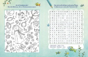 Buchcover und Innenansicht für das Buch: Der Wunschfisch. Mein Erstkommunion-Rätselbuch
