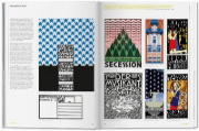 Buchcover und Innenansicht für das Buch: The History of Graphic Design. Vol. 1. 1890-1959