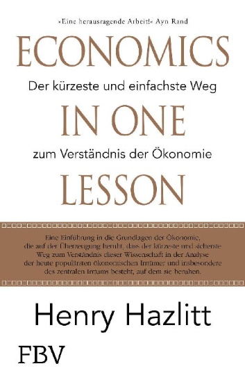 Buchcover und Innenansicht für das Buch: Economics in one Lesson