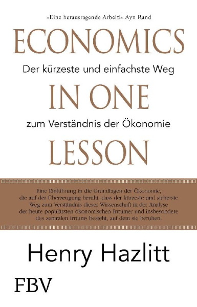 Buchcover und Innenansicht für das Buch: Economics in one Lesson
