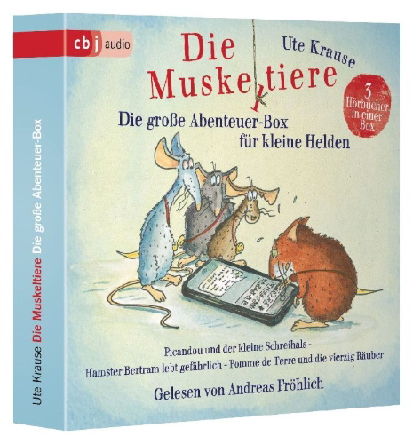 Buchcover und Innenansicht für das Buch: Die Muskeltiere - Die große Abenteuer-Box für kleine Helden