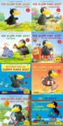 Buchcover und Innenansicht für das Buch: Pixi-8er-Set 193: Der kleine Rabe Socke mit Stickern (8x1 Exemplar)