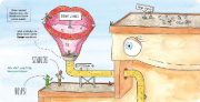 Buchcover und Innenansicht für das Buch: Die kleine Kackwurstfabrik