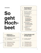 Buchcover und Innenansicht für das Buch: Hochbeete & Kräuterspiralen