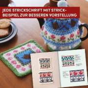 Buchcover und Innenansicht für das Buch: Flower Knitting. 100 Cute Flower and Fruit Motifs