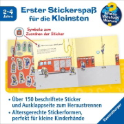 Buchcover und Innenansicht für das Buch: Wieso? Weshalb? Warum? junior Stickerheft - Feuerwehr