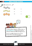 Buchcover und Innenansicht für das Buch: Die drei ??? Kids: Mein Matheblock 1. Klasse