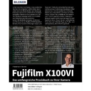 Buchcover und Innenansicht für das Buch: Fujifilm X100VI: Das umfangreiche Praxisbuch zu Ihrer Kamera