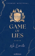 Buchcover und Innenansicht für das Buch: Game of Lies - No Limits (St. Gloria College 2)