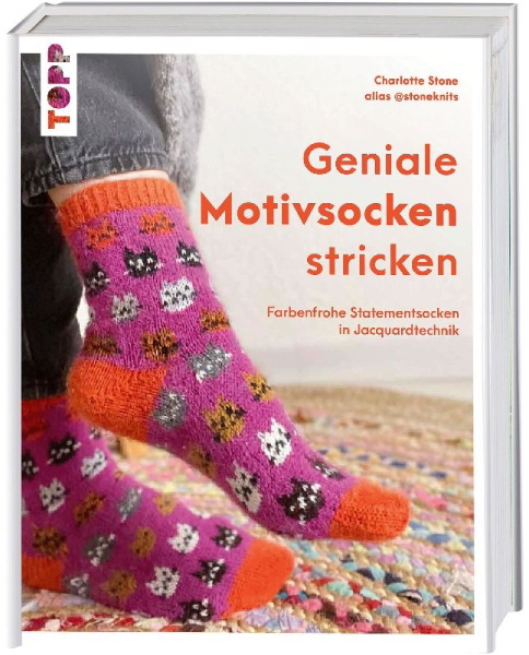 Buchcover und Innenansicht für das Buch: Joyful Colorwork Socks