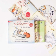 Buchcover und Innenansicht für das Buch: Die Muskeltiere - Die große Abenteuer-Box für kleine Helden