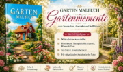 Buchcover und Innenansicht für das Buch: Garten Malbuch für Erwachsene - 50 Ausmalbilder zur Entspannung