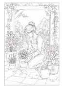 Buchcover und Innenansicht für das Buch: Garten Malbuch für Erwachsene - 50 Ausmalbilder zur Entspannung