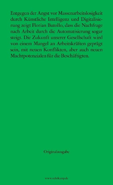 Buchcover und Innenansicht für das Buch: Das knappe Gut Arbeit