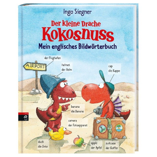 Buchcover und Innenansicht für das Buch: Der kleine Drache Kokosnuss - Mein englisches Bildwörterbuch