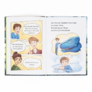 Buchcover und Innenansicht für das Buch: Die Dinoschule. Ein dinostarker Schulstart
