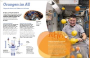 Buchcover und Innenansicht für das Buch: WAS IST WAS Astronautinnen und Astronauten. Flieg mit ins All!