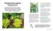 Buchcover und Innenansicht für das Buch: Bunte Beete - Einfach gärtnern mit intensiver Bepflanzung in Hochbeet und Freiland