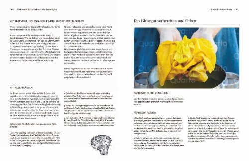 Buchcover und Innenansicht für das Buch: Das Handbuch der Pflanzenfarben