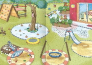 Buchcover und Innenansicht für das Buch: Mein Stickerheft - Kindergarten