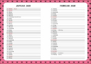 Buchcover und Innenansicht für das Buch: Hello Kitty 17-Monats-Kalenderbuch A5 2027 - 17 Monate. Von August 2026 bis Dezember 2027