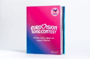 Buchcover und Innenansicht für das Buch: Eurovision Song Context: Seven decades of Sequins, Joy and Magical Musical Memories