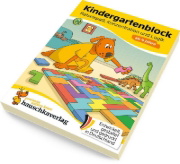 Buchcover und Innenansicht für das Buch: Kindergartenblock ab 4 Jahre - Rätsel-Spaß, Konzentration und Logik