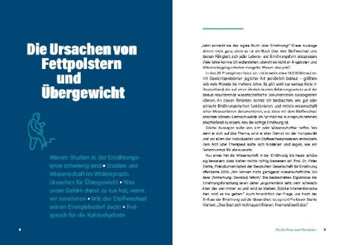 Buchcover und Innenansicht für das Buch: Die Stoffwechsel-Revolution - Abnehmen mit Kohlenhydraten