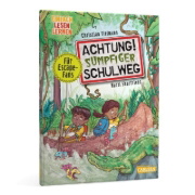 Buchcover und Innenansicht für das Buch: Achtung!: Sumpfiger Schulweg