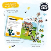 Buchcover und Innenansicht für das Buch: Trötsch Shaun das Schaf Puzzlebuch