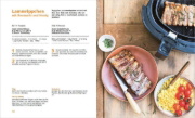 Buchcover und Innenansicht für das Buch: Heißluftfritteuse - knusprig & fettarm frittieren, braten, rösten, backen - neue Rezepte für den Airfryer für Fleisch, Fisch, Gemüse, Obst und Kuchen