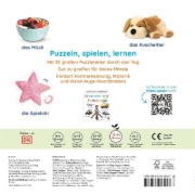 Buchcover und Innenansicht für das Buch: Erstes Lernen Puzzlebuch. Mein Tag
