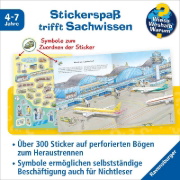 Buchcover und Innenansicht für das Buch: Wieso? Weshalb? Warum? Stickerheft - Flugzeuge