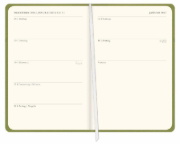 Buchcover und Innenansicht für das Buch: Diario Wochen-Kalenderbuch A6, grün 2027