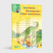Buchcover und Innenansicht für das Buch: LESEMAUS zum Lesenlernen Sammelbände: Spannende Dinosaurier-Silben-Geschichten