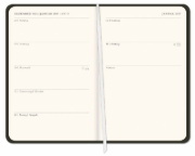 Buchcover und Innenansicht für das Buch: Diario Wochen-Kalenderbuch A6, schwarz 2027