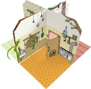 Buchcover und Innenansicht für das Buch: Cozy Stickerhaus