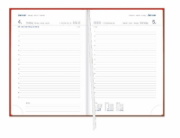 Buchcover und Innenansicht für das Buch: Tages-Cheftimer A5, rot 2027