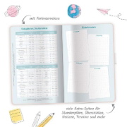 Buchcover und Innenansicht für das Buch: Trötsch Schülerkalender Specials mit Gummiband und Stifthalter Calm 25/26