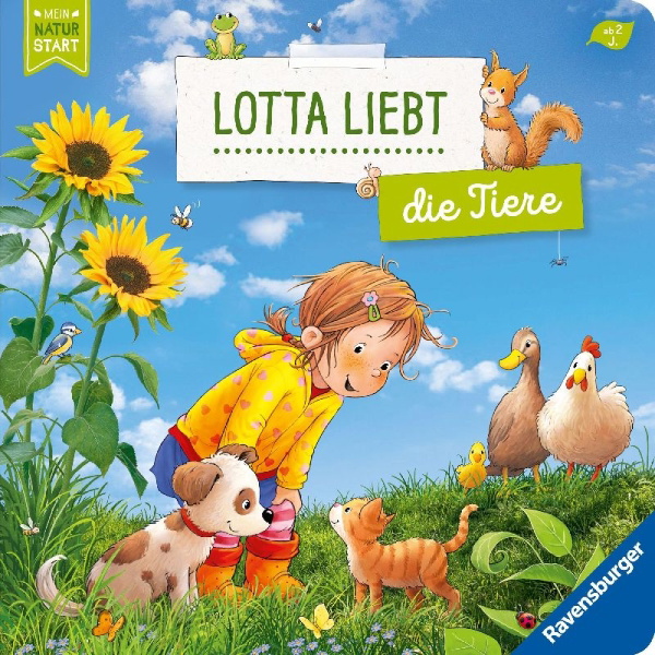 Buchcover und Innenansicht für das Buch: Lotta liebt die Tiere