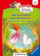 Buchcover und Innenansicht für das Buch: Fee Federleicht und das Einhorn - Leserabe ab 1. Klasse - Erstlesebuch für Kinder ab 6 Jahren (mit Mildenberger Silbenmethode)