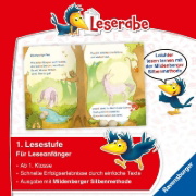 Buchcover und Innenansicht für das Buch: Fee Federleicht und das Einhorn - Leserabe ab 1. Klasse - Erstlesebuch für Kinder ab 6 Jahren (mit Mildenberger Silbenmethode)