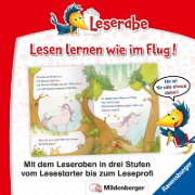Buchcover und Innenansicht für das Buch: Fee Federleicht und das Einhorn - Leserabe ab 1. Klasse - Erstlesebuch für Kinder ab 6 Jahren (mit Mildenberger Silbenmethode)