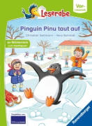 Buchcover und Innenansicht für das Buch: Leserabe Vor-Lesestufe - Pinguin Pinu taut auf