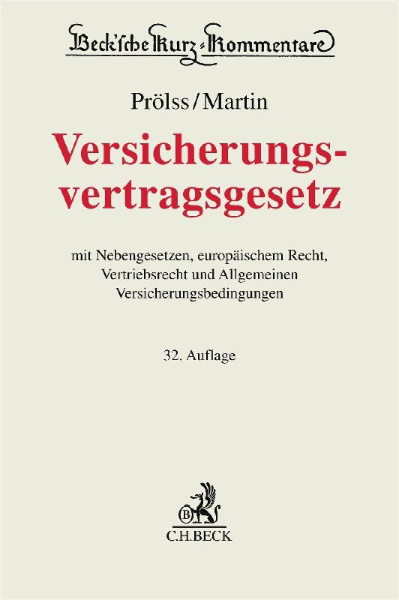Buchcover und Innenansicht für das Buch: Versicherungsvertragsgesetz. VVG